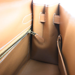 Hermes Kelly Handbag Light Chamonix with Gold Hardware