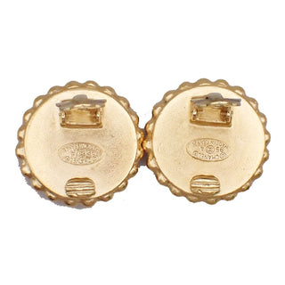 Chanel Vintage Round CC Clip-On Earrings Metal