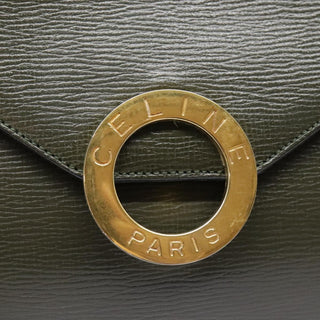 Celine Vintage Circle Logo Crossbody Bag Leather