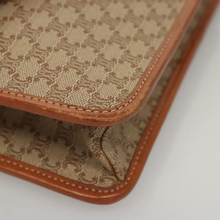 Celine Vintage Macadam Shoulder Bag Canvas and Leather