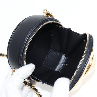 Chanel Round Camellia Coin Purse Leather