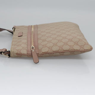 Gucci Front Zip Flat Messenger Bag GG Coated Canvas