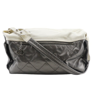 Chanel Biarritz Hobo Quilted Coated Canvas
