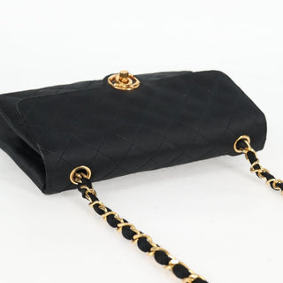 Chanel Vintage CC Chain Flap Bag Quilted Satin