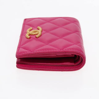 Chanel Textured CC Bifold Wallet Quilted Caviar