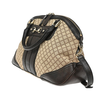 Gucci Horsebit Nail Boston Bag GG Canvas with Leather