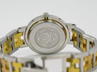 Hermes Clipper Quartz Watch Stainless Steel with Plated Metal and Mother of Pearl