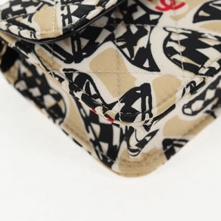 Chanel Flap Card Holder on Chain Quilted Printed Canvas