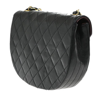 Chanel Vintage Half Moon Flap Bag Quilted lambskin