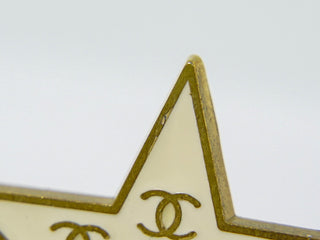 Chanel CC Star Dangle Earrings Metal with Enamel