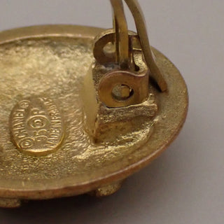 Chanel Vintage CC Round Clip-On Earrings Metal