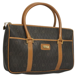 Christian Dior Vintage Honeycomb Handbag Canvas Leather