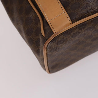 Celine Vintage Drawstring Flap Backpack Macadam Coated Canvas