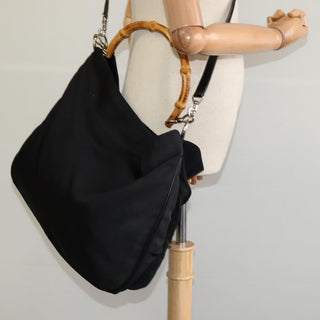 Gucci Vintage Bamboo Shoulder Bag Nylon