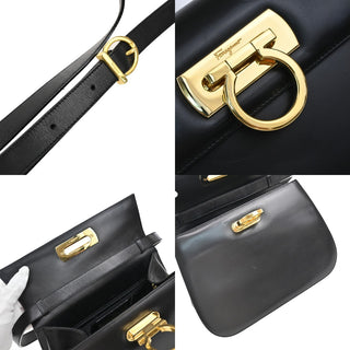 Salvatore Ferragamo Gancini Shoulder Bag Leather