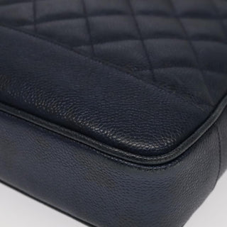 Chanel Vintage Stitched CC Shoulder Bag Caviar