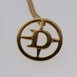 Christian Dior D logo Pendant Necklace Metal