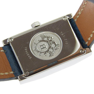 Hermes Tandem Quartz Watch Stainless Steel with leather