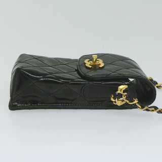 Chanel Vintage CC Flap Phone Holder Crossbody Bag Quilted Patent