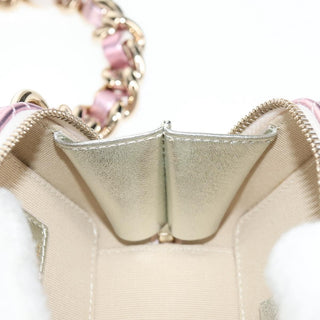 Chanel CC Cube Zip Clutch with Chain Handle Quilted Lambskin