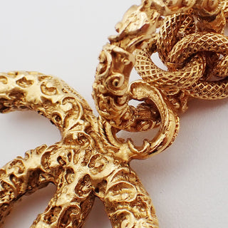 Chanel Vintage CC Logo Chain Charm Pendant Gold-plated