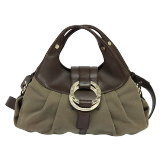 Bvlgari Chandra Hobo Canvas and Leather