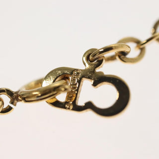 Christian Dior Logo Heart Pendant Necklace Metal with Crystal