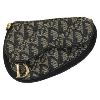Christian Dior Saddle Zip Pouch Diorissimo Canvas