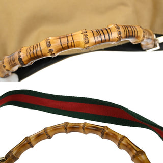 Gucci Sherry bamboo Shoulder Bag Canvas