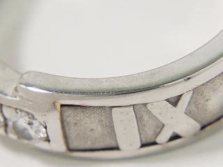 Tiffany & Co. Atlas Band Ring 18K White Gold with Diamonds