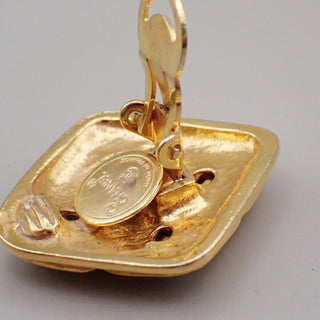 Chanel Vintage CC Diamond Clip-On Earrings Metal