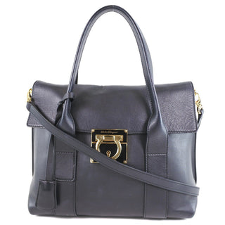 Salvatore Ferragamo Gancini Lock Flap Tote Leather