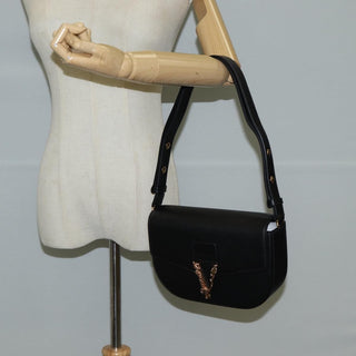 Versace Virtus Flap Messenger Bag Leather
