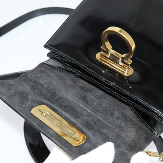 Salvatore Ferragamo Gancini Convertible Top Handle Bag Patent Leather