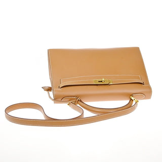 Hermes Kelly Handbag Light Chamonix with Gold Hardware