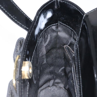 Salvatore Ferragamo Vara Bow Top Handle Bucket Bag Patent Leather