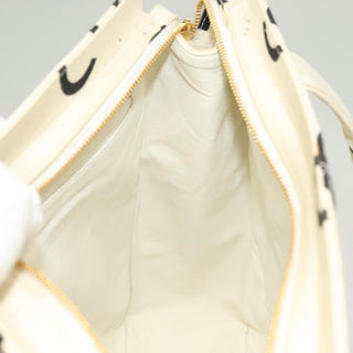 Chanel Vintage Coco Logo Zip Tote Quilted Printed Canvas