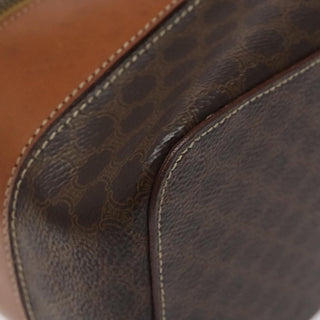 Celine Vintage Double Zip Vanity Case Macadam Coated Canvas