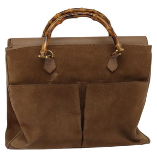 Gucci Bamboo Handle Tote Suede