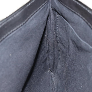 Balenciaga Navy Zip Pouch Canvas and Leather