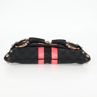 Gucci Horsebit Chain Clutch GG Canvas with Leather