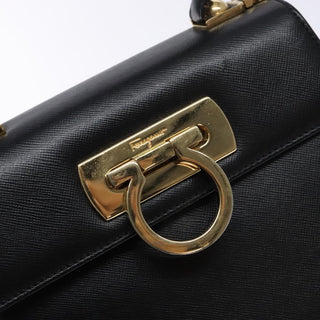 Salvatore Ferragamo Gancini Convertible Top Handle Bag Leather