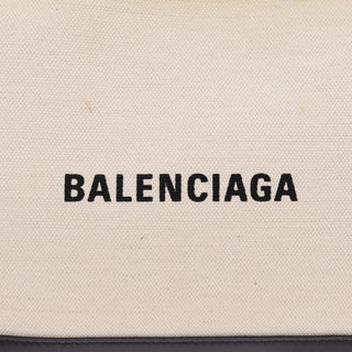 Balenciaga Navy Zip Pouch Canvas and Leather