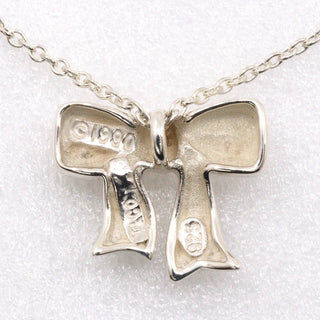 Tiffany & Co. Ribbon Bow Pendant Necklace Silver