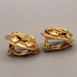 Chanel Vintage Round CC Clip-On Earrings Metal
