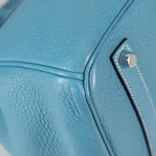 Hermes Birkin Handbag Blue Togo with Palladium Hardware