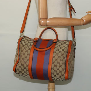 Gucci Vintage Web Boston Bag GG Canvas