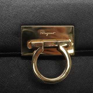 Salvatore Ferragamo Gancini Convertible Top Handle Bag Leather