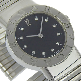 Bvlgari Tubogas Quartz Watch Stainless Steel with Diamond Markers