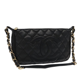 Chanel Timeless CC Chain Pochette Quilted Caviar